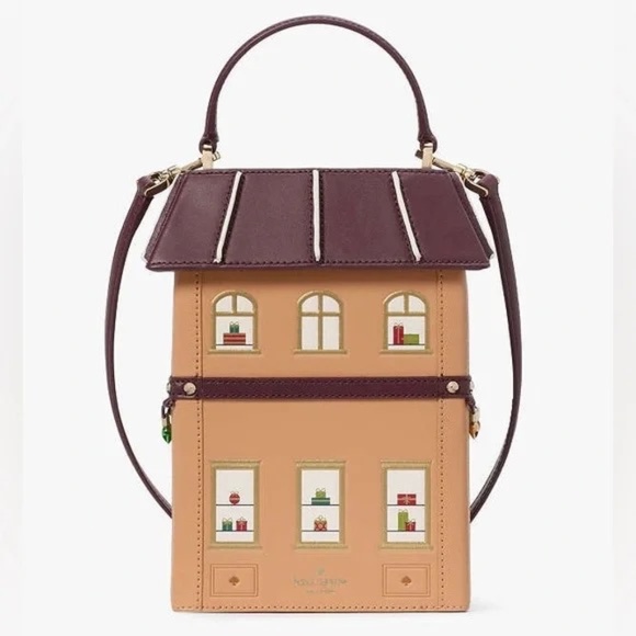 NWT Kate Spade Christmas Bag Toy Shop House Clutch Satchel Crossbody 3D Novelty - Picture 7 of 7